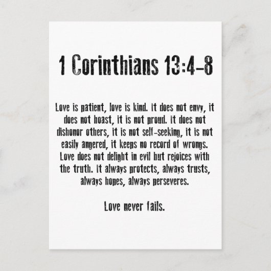 Love is Patient Briefkaart (Voorkant)