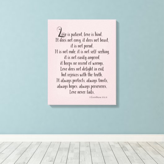 Love is Patient Canvas Afdruk (Insitu (Houten vloer))