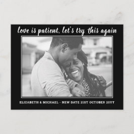 Love is Patient Change Date BUDGET Photo Wedding Briefkaart