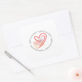 Love Is Patient Clean Aesthetic  Vierkante Sticker (Envelop)