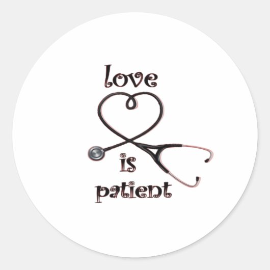 Love Is Patient Clean Layout  Ronde Sticker (Voorkant)