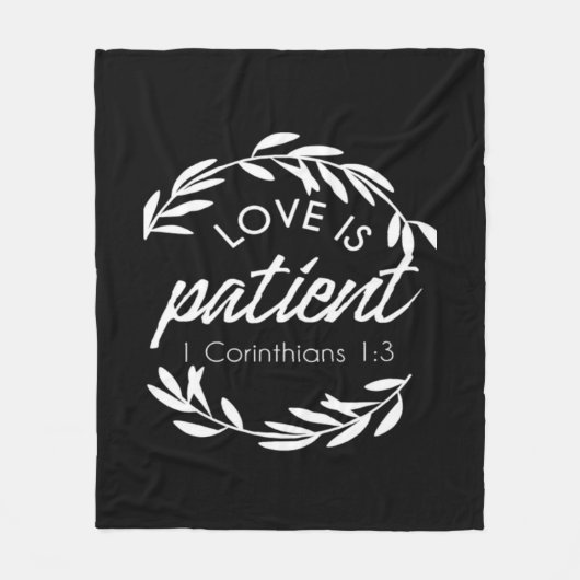 Love Is Patient Corinthians Scripture Minimal Desi Fleece Deken (Voorkant)