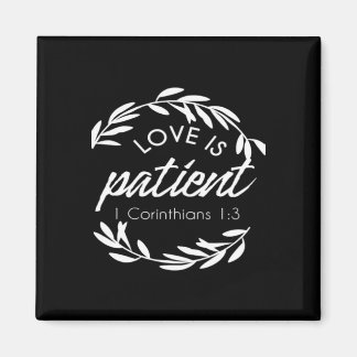 Love Is Patient Corinthians Scripture Minimal Desi Magneet