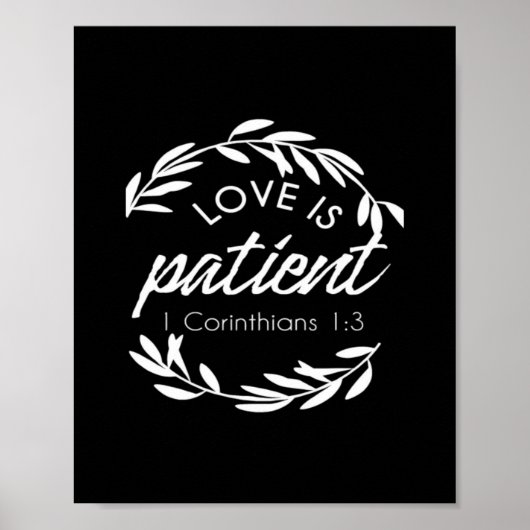Love Is Patient Corinthians Scripture Minimal Desi Poster (Voorkant)