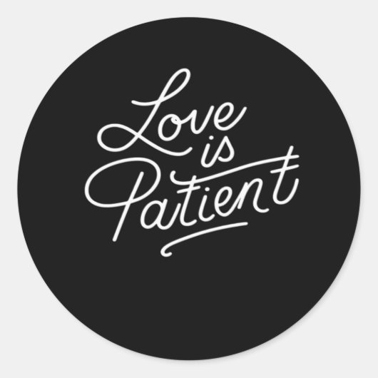 Love Is Patient Corinthians Scripture Typography C Ronde Sticker (Voorkant)