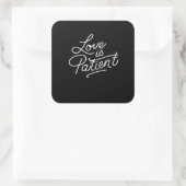 Love Is Patient Corinthians Scripture Typography C Vierkante Sticker (Tas)