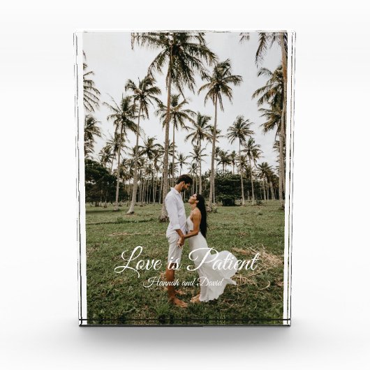 Love is Patient Couple's Photo and Name Fotoblokken (Voorkant)
