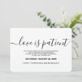 Love is Patient Custom Photo Wedding Postponed Kaart (Staand voorkant)