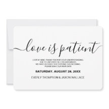 Love is Patient Custom Photo Wedding Postponed