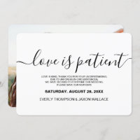 Love is Patient Custom Photo Wedding Postponed