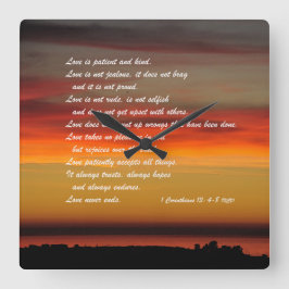 Love is Patient Custom Wall Clock Vierkante Klok
