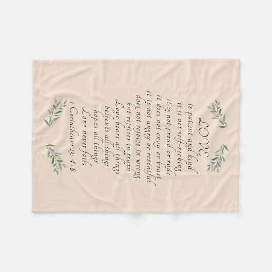 Love is patient fleece deken (Voorkant (Horizontaal))