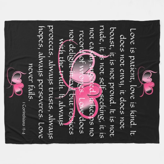 Love is Patient Fleece Deken (Voorkant (Horizontaal))