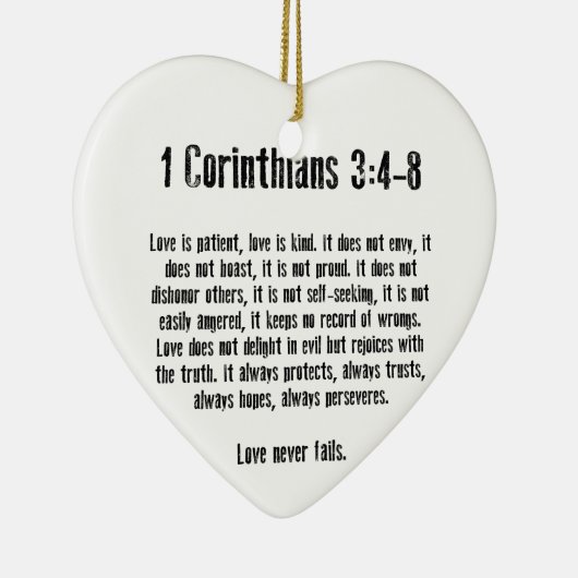 Love is Patient Keramisch Ornament (Rechts)