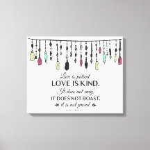 Love is Patient & Kind Boho Style Canvas Print
