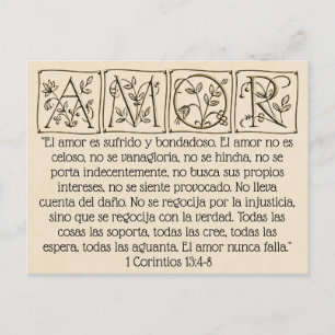 Love is Patient-Kind-Not Fails~Scripture~Wedding Briefkaart