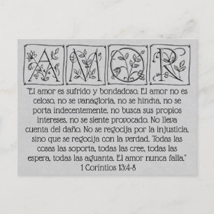 Love is Patient-Kind-Not Fails~Scripture~Wedding Briefkaart