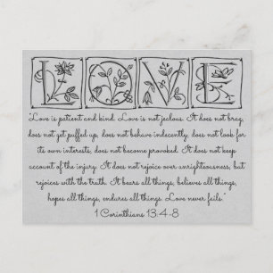 Love is Patient-Kind-Not Fails~Scripture~Wedding Briefkaart