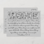 Love is Patient-Kind-Not Fails~Scripture~Wedding Briefkaart (Voorkant / Achterkant)