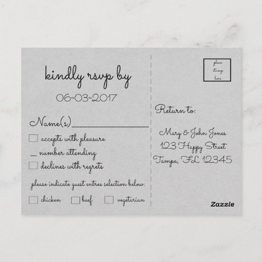 Love is Patient-Kind-Not Fails~Scripture~Wedding Briefkaart (Achterkant)