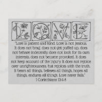 Love is Patient-Kind-Not Fails~Scripture~Wedding