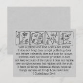 Love is Patient-Kind-Not Fails~Scripture~Wedding Briefkaart (Voorkant / Achterkant)