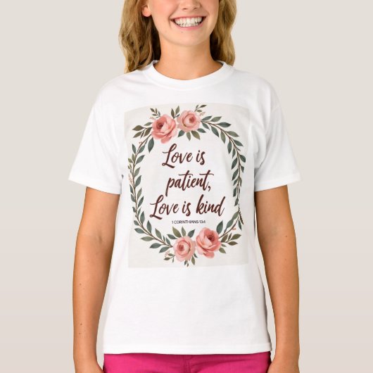 Love Is Patient, Love Is Kind Bible Tee  T-shirt (Voorkant)