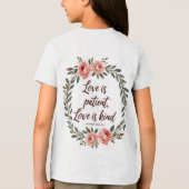 Love Is Patient, Love Is Kind Bible Tee  Tri-Blend Shirt (Achterkant)