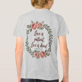 Love Is Patient, Love Is Kind Bible Tee  Tri-Blend Shirt (Achterkant)