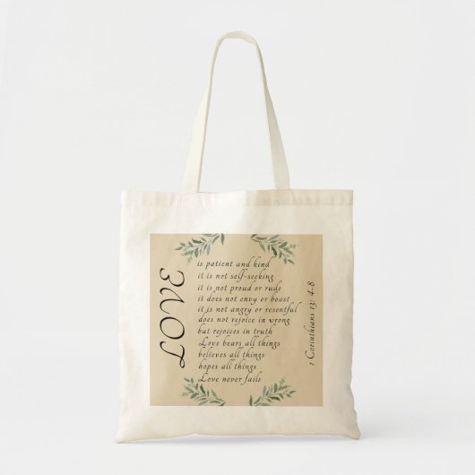 Love is Patient Love is Kind canvas tas (Voorkant)