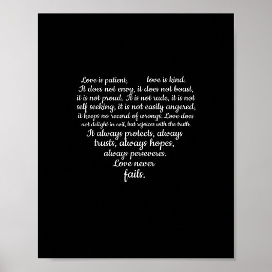 Love Is Patient Love Is Kind Corinthians Scripture Poster (Voorkant)