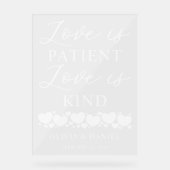 Love is Patient, Love is Kind Custom Wedding Acryl Bord (Voorkant)