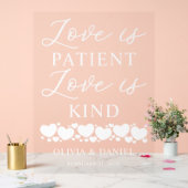 Love is Patient, Love is Kind Custom Wedding Acryl Bord (Huwelijk)