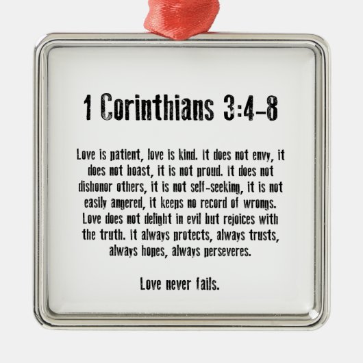 Love is Patient Metalen Ornament (Voorkant)