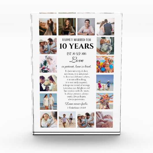 Love Is Patient Milestone Anniversary Photo Block Fotoblokken (Voorkant)