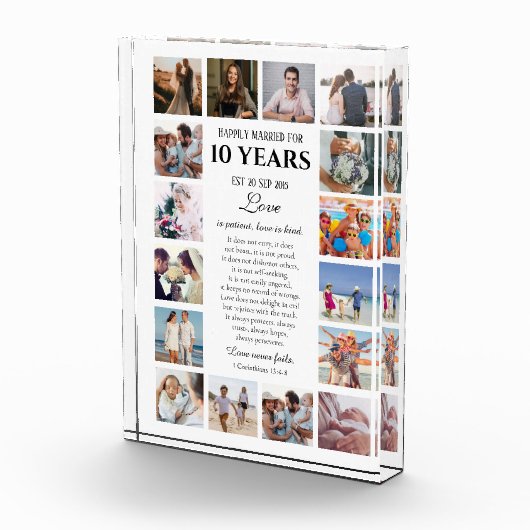 Love Is Patient Milestone Anniversary Photo Block Fotoblokken (Rechts)