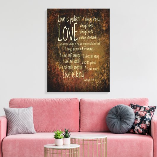 Love is Patient Mixer Canvas Afdruk (Insitu (Woonkamer))