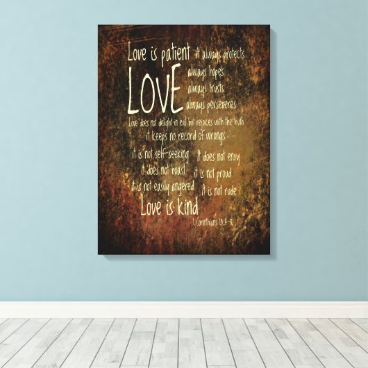 Love is Patient Mixer Canvas Afdruk (Insitu (Houten vloer))