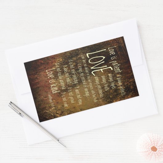 Love is Patient Mixer Rechthoekige Sticker (Envelop)