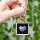 Love is Patient Photo Heart Black & Red Sleutelhanger (Hand)