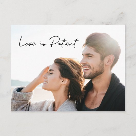 Love is Patient Photo Save the NEW date Wedding Briefkaart (Voorkant)