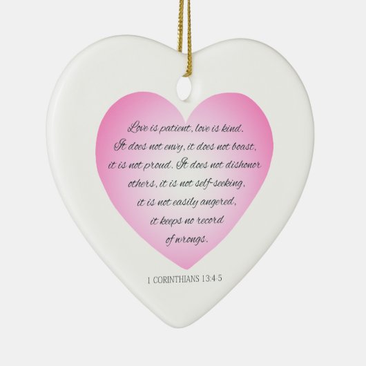 Love is Patient Quote Valentijn | Versiering Keramisch Ornament (Rechts)