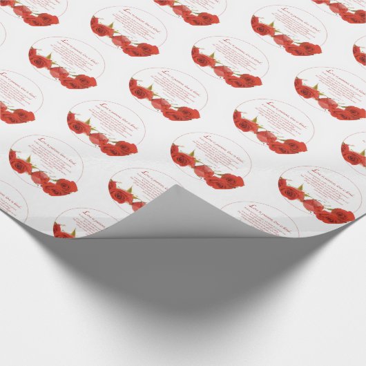 Love is Patient Red Rose Cadeaupapier (Hoek)