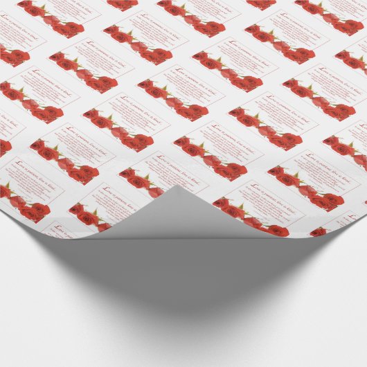 Love is Patient Red Rose Cadeaupapier (Hoek)