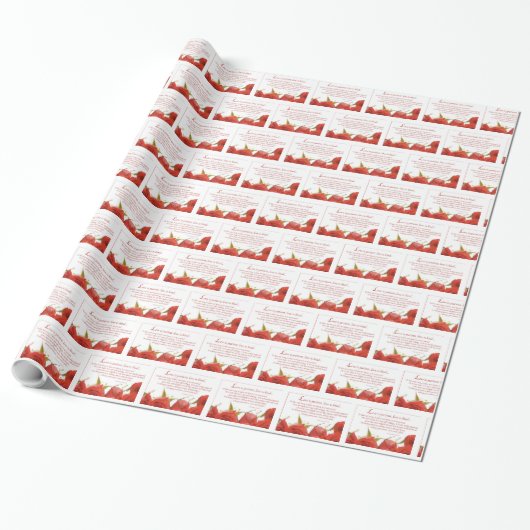 Love is Patient Red Rose Cadeaupapier (Uitgerold)