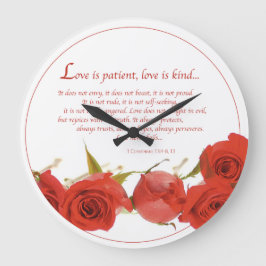 Love is Patient Red Rose Grote Klok