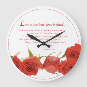 Love is Patient Red Rose Grote Klok