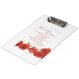 Love is Patient Red Rose Klembord