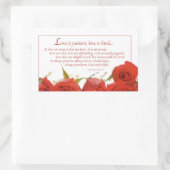 Love is Patient Red Rose Rechthoekige Sticker (Tas)