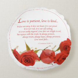 Love is Patient Red Rose Rond Kussen